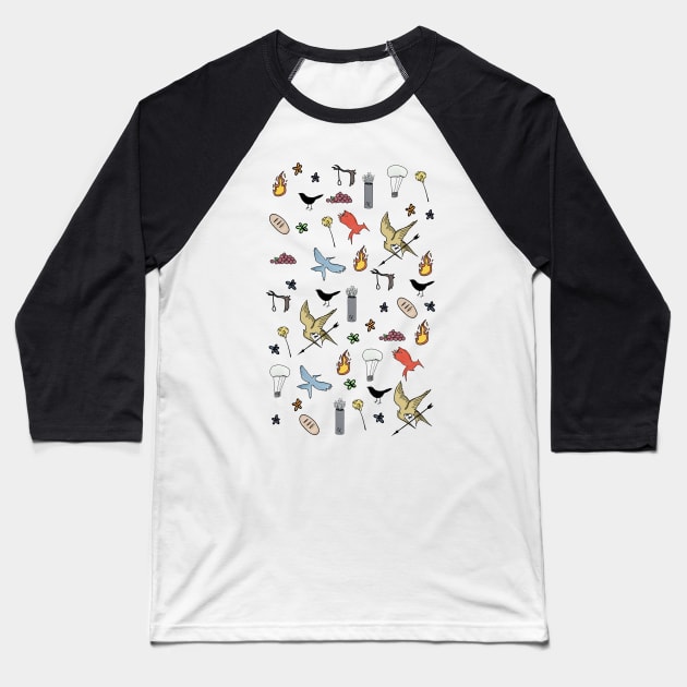 Hunger Games quality pattern  - white version Baseball T-Shirt by Uwaki